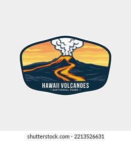 Hawaii Volcanoes National park emblem patch logo illustration