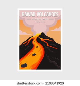 Hawaii Volcanoes National Park poster vector illustration design