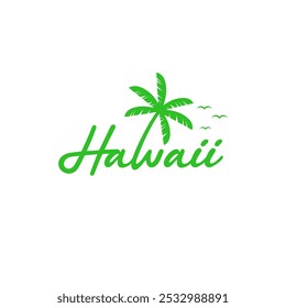 Hawaii Wordmark Logo The impression of island blending into the letter