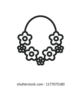 hawaii wreath vector icon