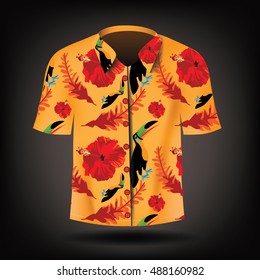 Hawaiian Aloha shirt. EPS 10 vector.