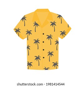 Hawaiian aloha shirt for happy carefree vacation. Vector Illustration on a white background. 