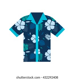 Hawaiian aloha shirt. an icon in a flat style isolated on white background