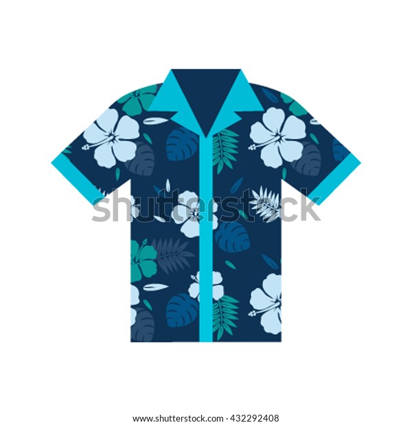 Hawaiian aloha shirt. an icon in a flat style\
isolated on white\
background