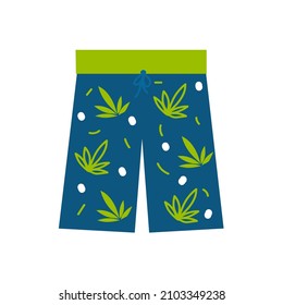 Hawaiian Aloha Shirts Man. Vector flat illustration
