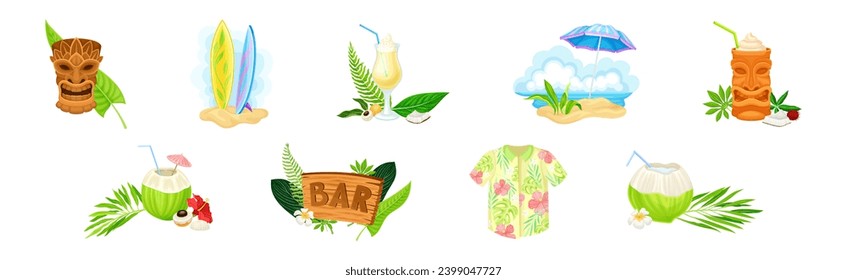 Hawaiian Composition with Bright Exotic Attribute Vector Set