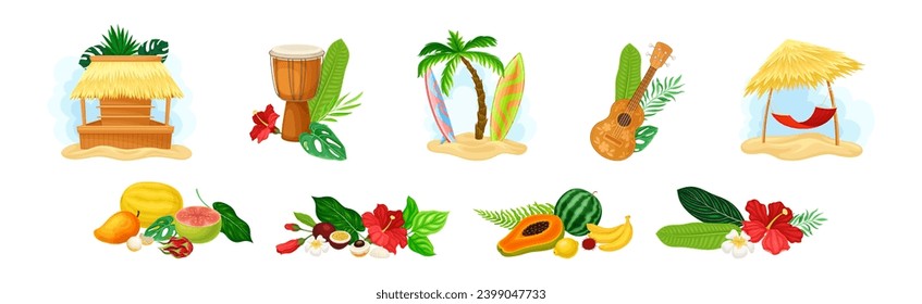 Hawaiian Composition with Bright Exotic Attribute Vector Set