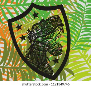 Hawaiian dinosaur graphic design vector art 