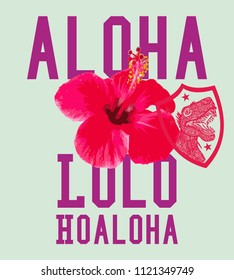 Hawaiian dinosaur graphic design vector art 