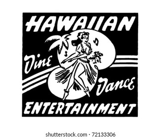 Hawaiian Entertainment - Retro Ad Art Banner