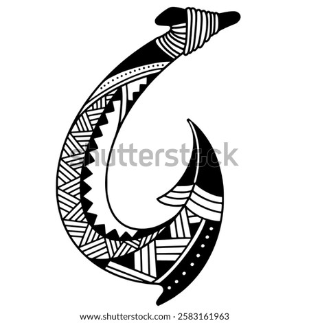 Hawaiian fish hook tattoo design.