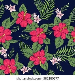 Hawaiianisches florales Nahtloses Muster