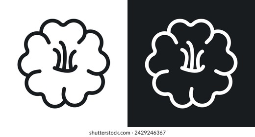 Hawaiian Flower Icon Designed in a Line Style on White Background.