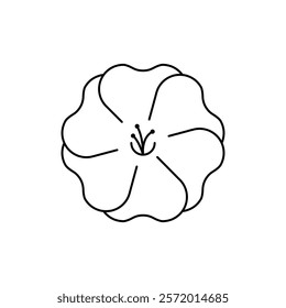 Hawaiian flower icon in liner stroke style