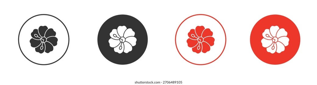 Icono de la flor hawaiana. diseño de Vector de Web