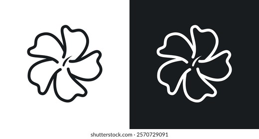 Hawaiian flower icons set vectors on white background.