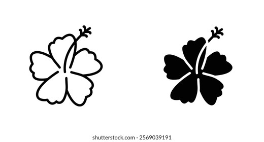 Hawaiian flower icons vector graphic pack