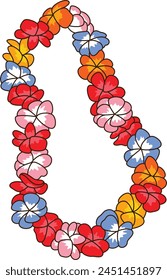 Hawaiian flower lei vector illustration