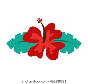 Hawaiian Flower Natural Icon Vector Illustration Design