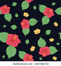 Hawaiian flower repeat pattern seamless,fabric textile print design,packaging ,background