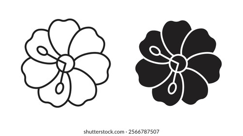 Hawaiian flower vector line icon illustration