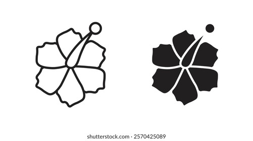 Hawaiian flower vector web icons set