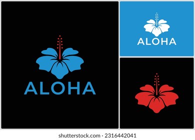 Hawaiian Hibiscus Beautiful Blooming Flower, Exotic Tropical Spring Summer Botanical Vector Design