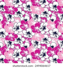 Hawaiian hibiscus flowers intersect pattern