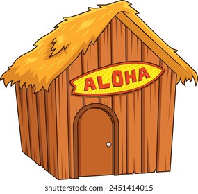 Hawaiian hut aloha sign vector illustration