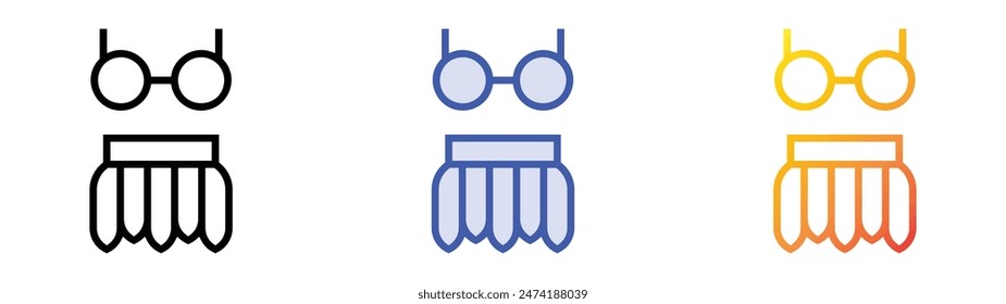 hawaiian icon. Linear, Blue Fill and Gradient Style Design Isolated On White Background
