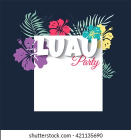 Hawaiian Party luau Template Invitation. Vector illustration svg