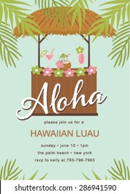 Hawaiian Party Template Invitation