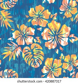 Hawaiian pattern seamless background tile