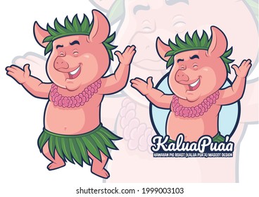 Hawaiian Pig Roast Mascot Design