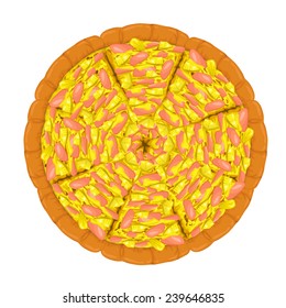 Hawaiian Pizza Slices. Vector