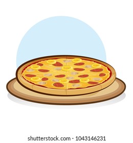 Hawaiian pizza vector