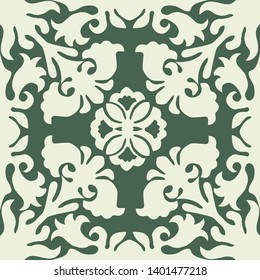 Hawaiian quilt illustration (green), background, fabric, textile, summer image