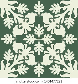 Hawaiian quilt illustration green), background, fabric, textile, summer image