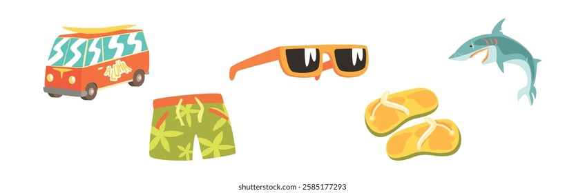 Hawaiian Resort and Tropical Object Bright Vector Set