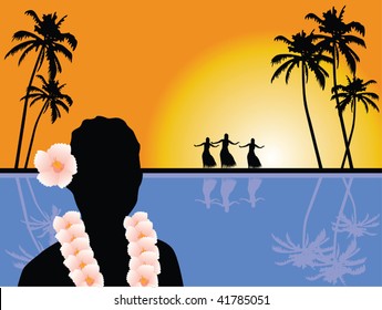 hawaiian scenery vector