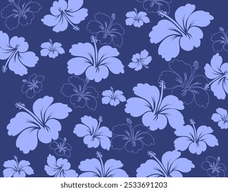 Padrão sem emenda havaiano. Hibiscus flores Padrão. Flores e folhas tropicais. Camisa Havaiana Aloha. Design para tecido, têxtil, papel de parede, roupas. fundo floral. ilustração vetorial