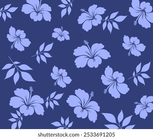 Padrão sem emenda havaiano. Hibiscus flores Padrão. Flores e folhas tropicais. Camisa Havaiana Aloha. Design para tecido, têxtil, papel de parede, roupas. fundo floral. ilustração vetorial