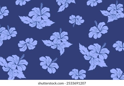 Padrão sem emenda havaiano. Hibiscus flores Padrão. Flores e folhas tropicais. Camisa Havaiana Aloha. Design para tecido, têxtil, papel de parede, roupas. fundo floral. ilustração vetorial