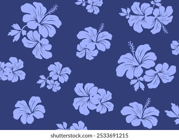 Padrão sem emenda havaiano. Hibiscus flores Padrão. Flores e folhas tropicais. Camisa Havaiana Aloha. Design para tecido, têxtil, papel de parede, roupas. fundo floral. ilustração vetorial