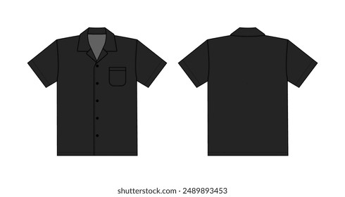 Hawaiian shirt (aloha shirt) vector template illustration