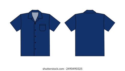 Hawaiian shirt (aloha shirt) vector template illustration