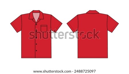 Hawaiian shirt (aloha shirt) vector template illustration