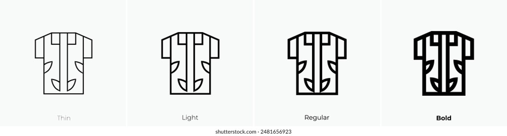 hawaiian shirt icon. Thin, Light Regular And Bold style design isolated on white background