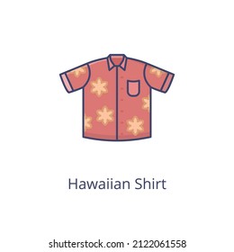 Hawaiian Shirt Icon In Vector. Logotype