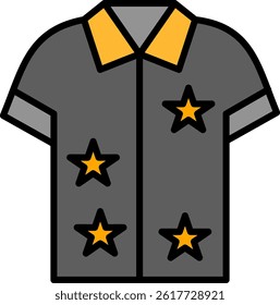 Hawaiian Shirt Line Filled Vector Icon Design